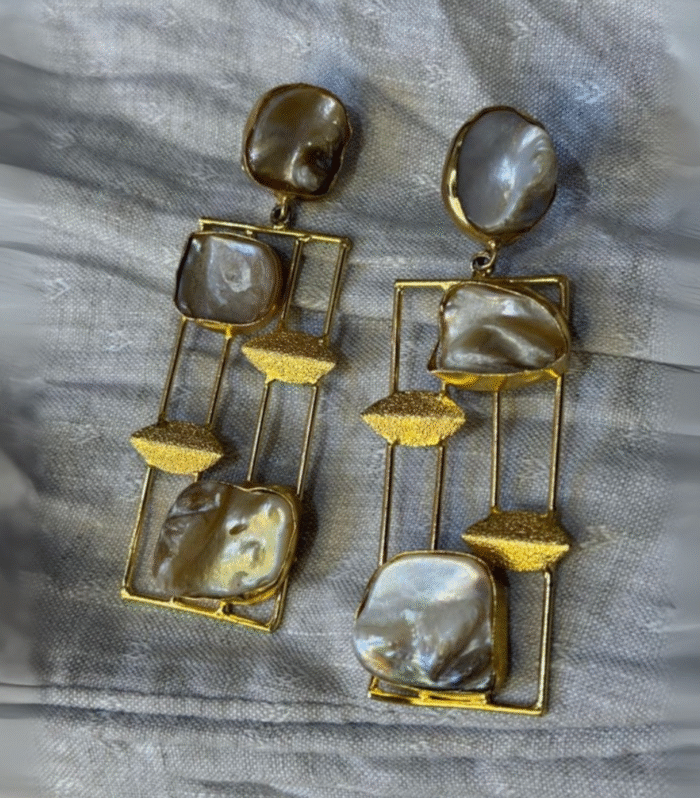 Contemporary Gold Drop Earrings