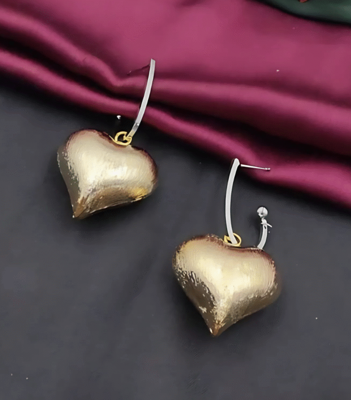 Chunky Heart Hoop Earrings