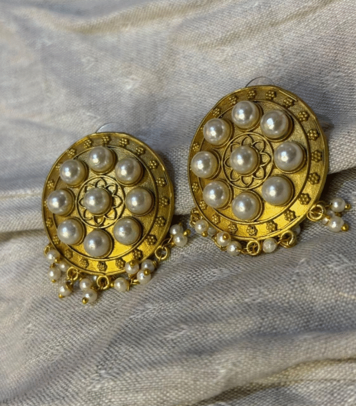 Gold Pearl Handcrafted Earrings