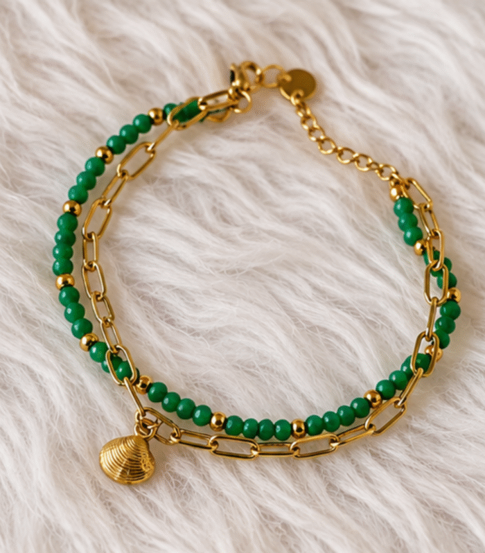 Emerald Link Charm Bracelet
