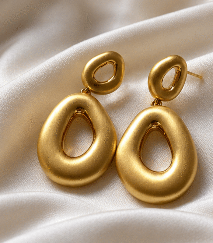Golden Aura Matte Earrings