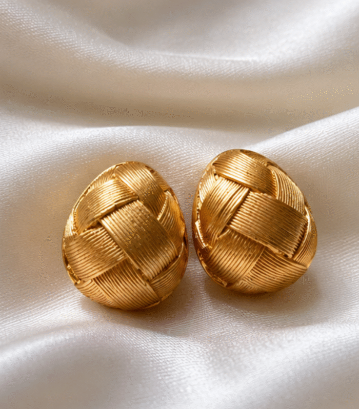 Golden Weave Stud Earrings
