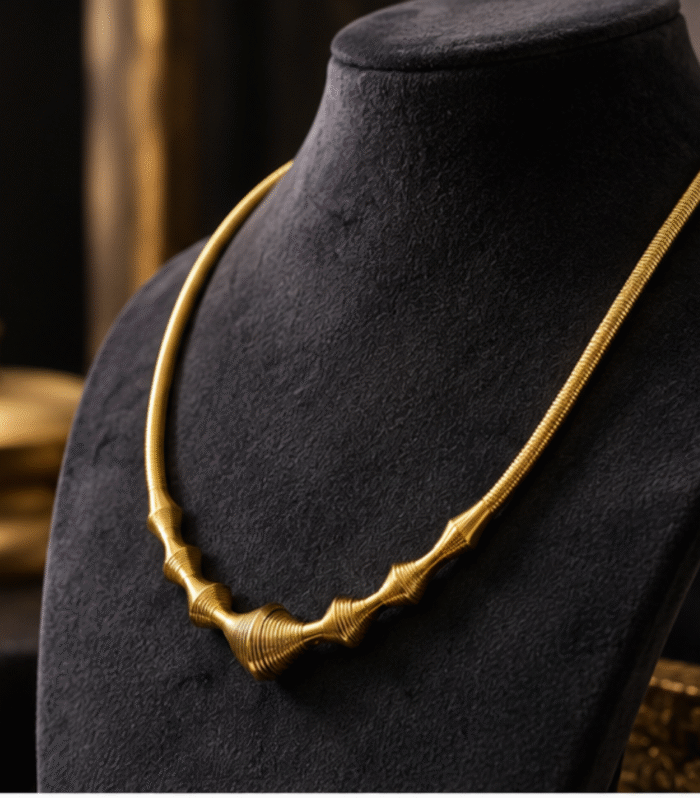 Golden Wave Statement Necklace